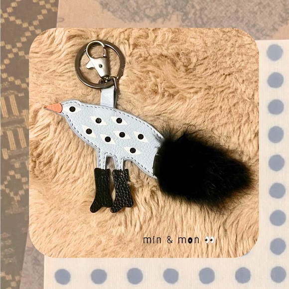 Min & Mon Accessories - 🆕 Min & Mon Bird in Boots leather & fur keychain with eyeballs